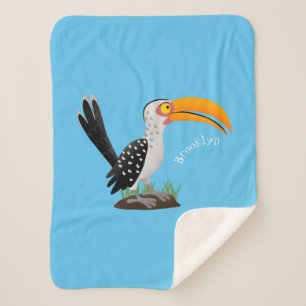 Cobertor Sherpa Cartoon de pássaros-de-bico-amarelo engraçado