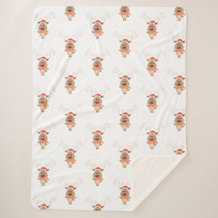 Cobertor Sherpa Cartoon de renas