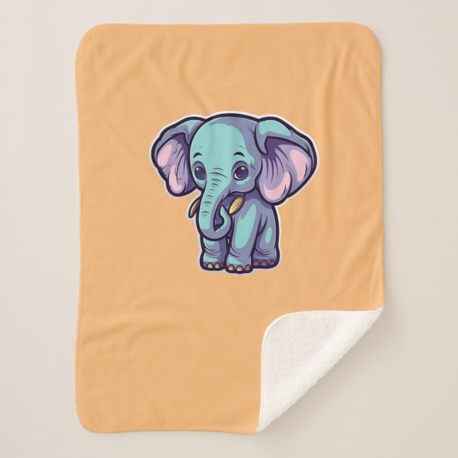 COBERTOR SHERPA CARTOON ELEPHANT (Frente)