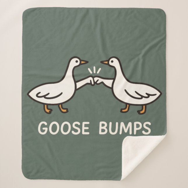 Cobertor Sherpa Cartoon Engraçado Ganso Bumps | Fist Bump Geese An (Frente)