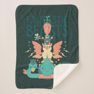 Cobertor Sherpa Cartoon Fantástico Beasts Emerge De Suitcase