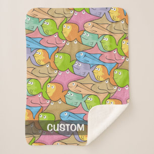 Cobertor Sherpa Cartoon Fishes