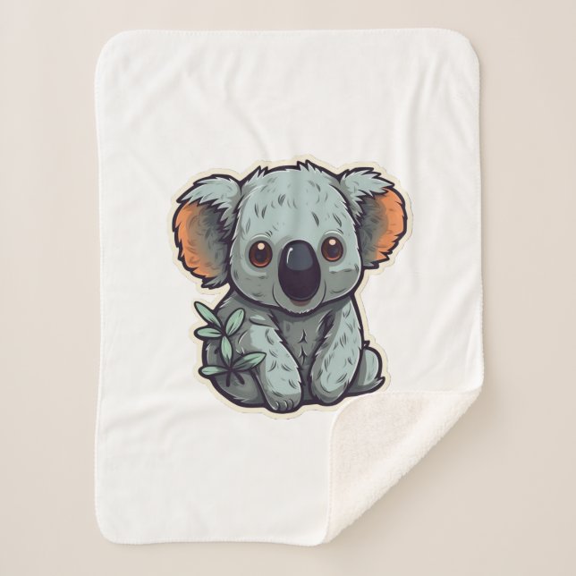 COBERTOR SHERPA CARTOON KOALA BEAR (Frente)