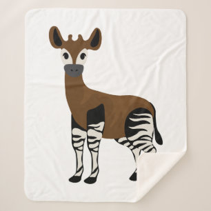Cobertor Sherpa Cartoon Okapi, Animais Majestosos Okapi, Amantes O