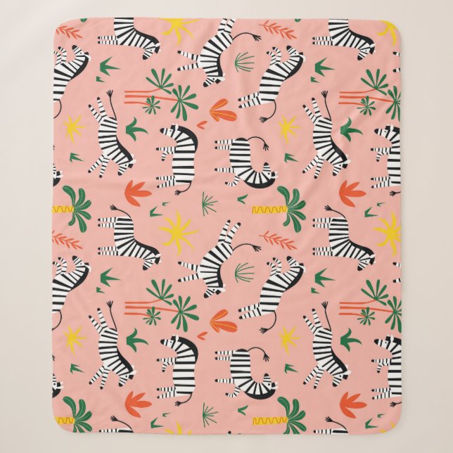 Cobertor Sherpa Cartoon Zebras Funny Patterno Sem Olho (Frente)