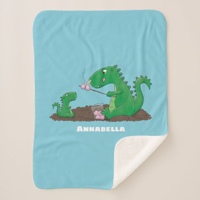 Cobertor Sherpa Cartoons de marshmallow de dragões-cúpulas (Frente)