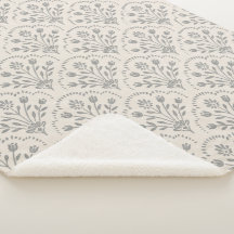 Carvão Vegetal Suave e Bege com Padrão Floral de C