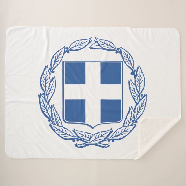 Cobertor Sherpa Casaco de armas da Grécia (Frente (Horizontal))