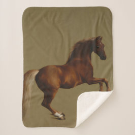 Cobertor Sherpa Casaco de assobio do cavalo (por George Stubbs)