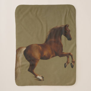 Cobertor Sherpa Casaco de assobio do cavalo (por George Stubbs)