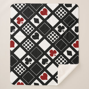 Cobertor Sherpa Casino jogando cartas para o coração atravessa clu