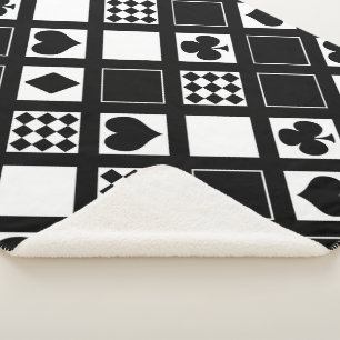 Cobertor Sherpa Casino jogando cartas para o coração atravessa clu
