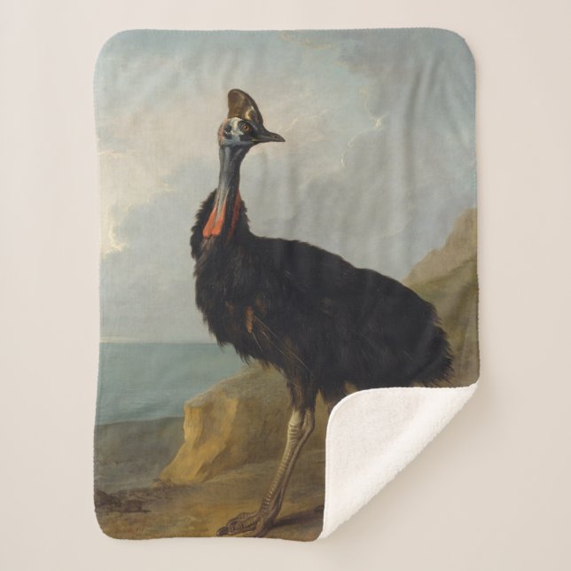 Cobertor Sherpa Cassowary (Ave Australiana) (Arte Animal Selvagem) (Frente)