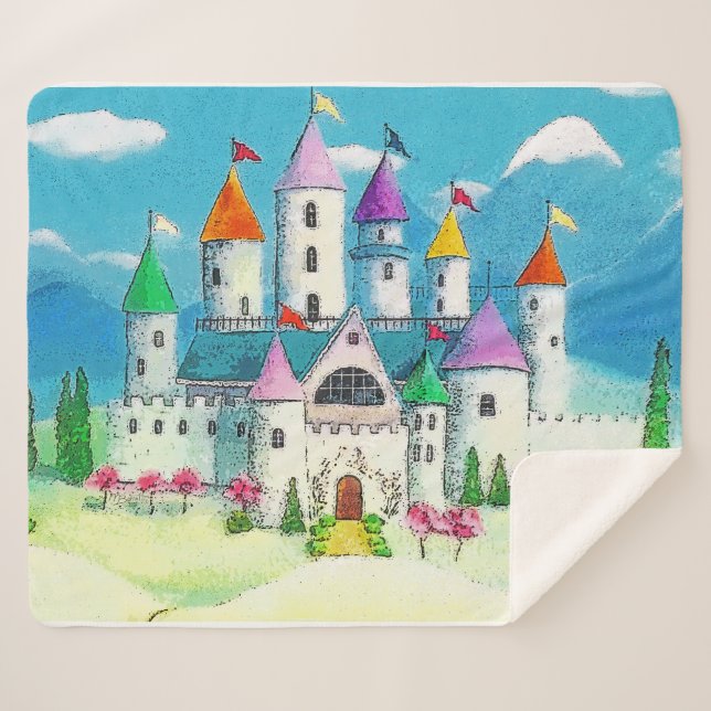 Cobertor Sherpa Castelo das princesas Sherpa Blanket (Frente (Horizontal))