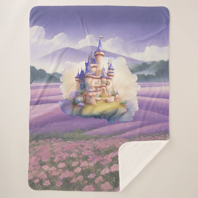 Cobertor Sherpa Castelo Purple Fantasy (Frente)