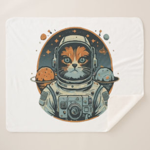 Cobertor Sherpa Cat-astronauta em Asteroides
