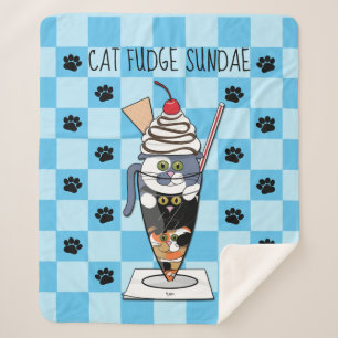 Cobertor Sherpa Cat Fudge Sundae (com texto) Sherpa Blanket