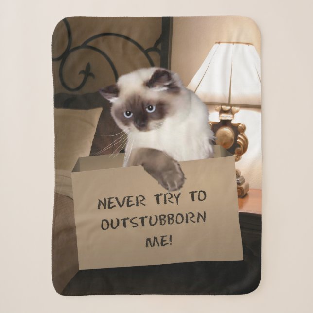 Cobertor Sherpa Cat in Box (Frente)