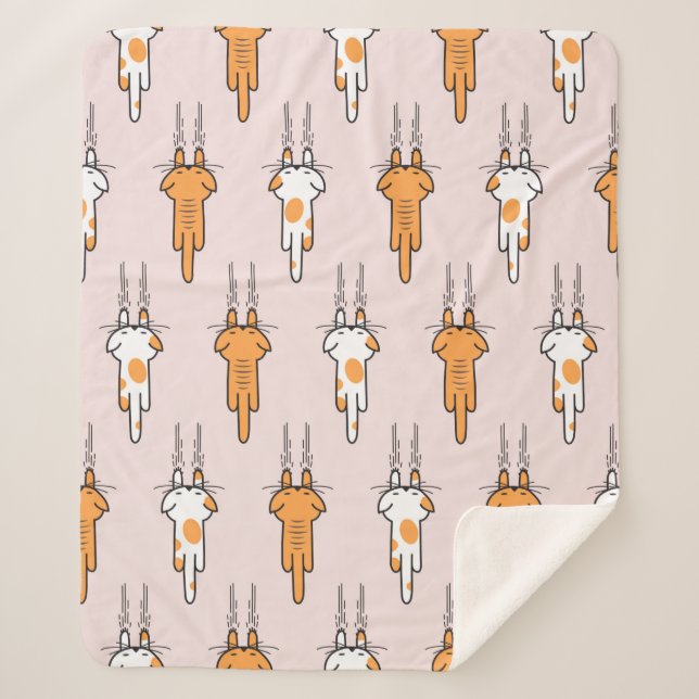Cobertor Sherpa Cat scratch seamless pattern (Frente)