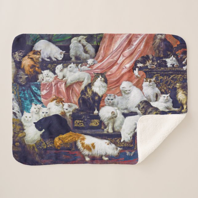 Cobertor Sherpa Cats (Amantes da Minha Esposa), Carl Kahler (Frente (Horizontal))