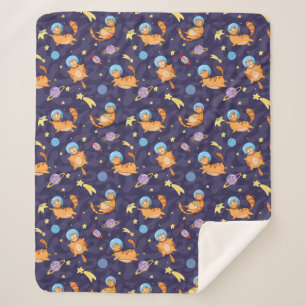 Cobertor Sherpa Cats Espaciais Sherpa Blanket