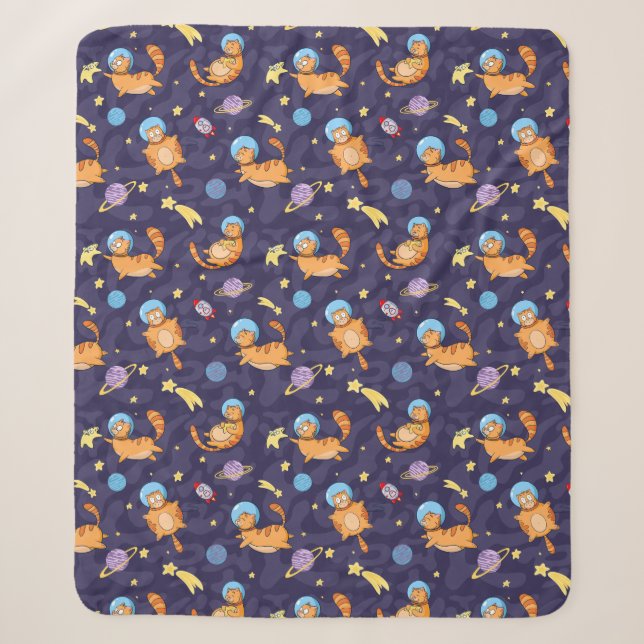 Cobertor Sherpa Cats Espaciais Sherpa Blanket (Frente)