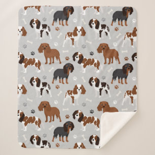 Cobertor Sherpa Cavalier King Charles Spaniel Paws e Bones