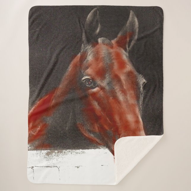 Cobertor Sherpa cavalo amigável (Frente)