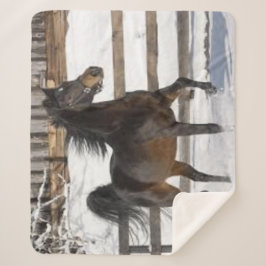 Cobertor Sherpa Cavalo de inverno