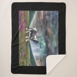 Cobertor Sherpa Cavalo De Vanner Cigano Em Uma Tempestade