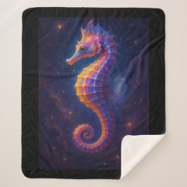 Cobertor Sherpa Cavalo-marinho cósmico
