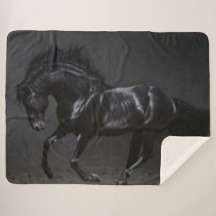 COBERTOR SHERPA CAVALO PRETO