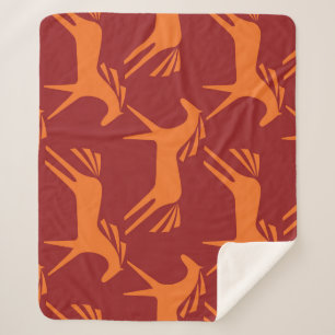 Cobertor Sherpa Cavalos: Beleza Equestre Vermelha Sem Costura.