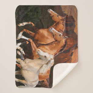Cobertor Sherpa Cavalos Selvagens
