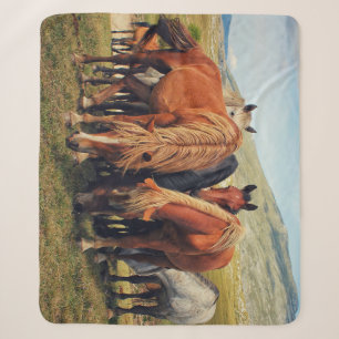Cobertor Sherpa Cavalos Selvagens Livno Nature Scene