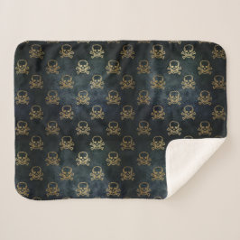 Cobertor Sherpa Caveira do ouro e Crossbones Sherpa Blanket