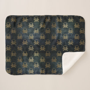 Cobertor Sherpa Caveira do ouro e Crossbones Sherpa Blanket