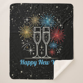 Cobertor Sherpa Celebração de Midnight Sparkle