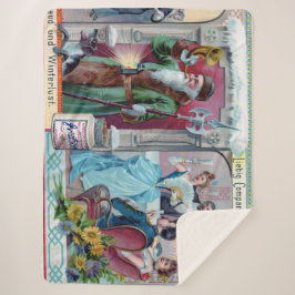 Cobertor Sherpa Celebração do Ano Novo Vintage: Publicidade em Gra