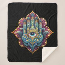 Cobertor Sherpa Celestial Hamsa
