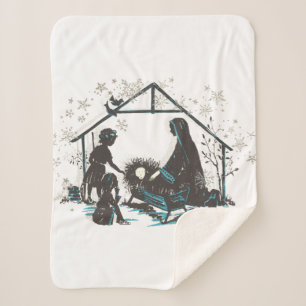 Cobertor Sherpa Cena da Natividade Natal de Jesus Cristo Santo Nat