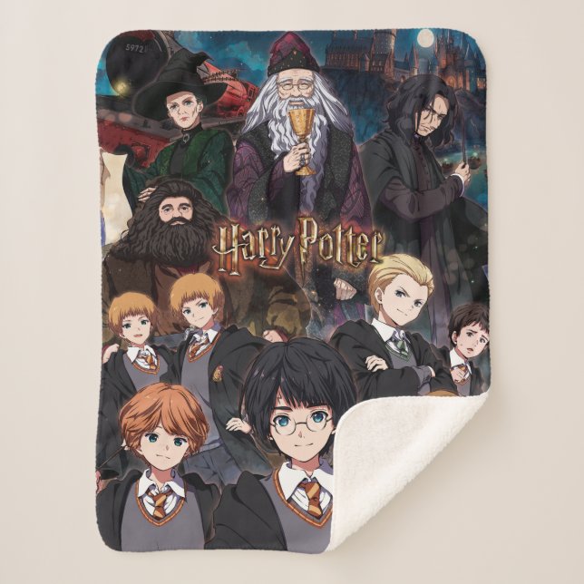 COBERTOR SHERPA CENA DO CONJUNTO DE ANIME HARRY POTTER™ (Frente)