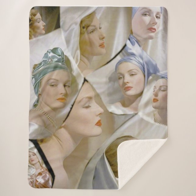 Cobertor Sherpa cerca de 1940 belas mulheres impressão (Frente)