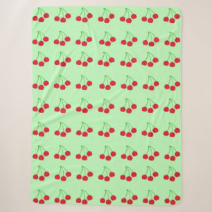 Cobertor Sherpa Cerejas em Green Blanket de 60" x 80"