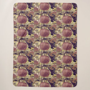 Cobertor Sherpa Cesta com pintura de maçãs