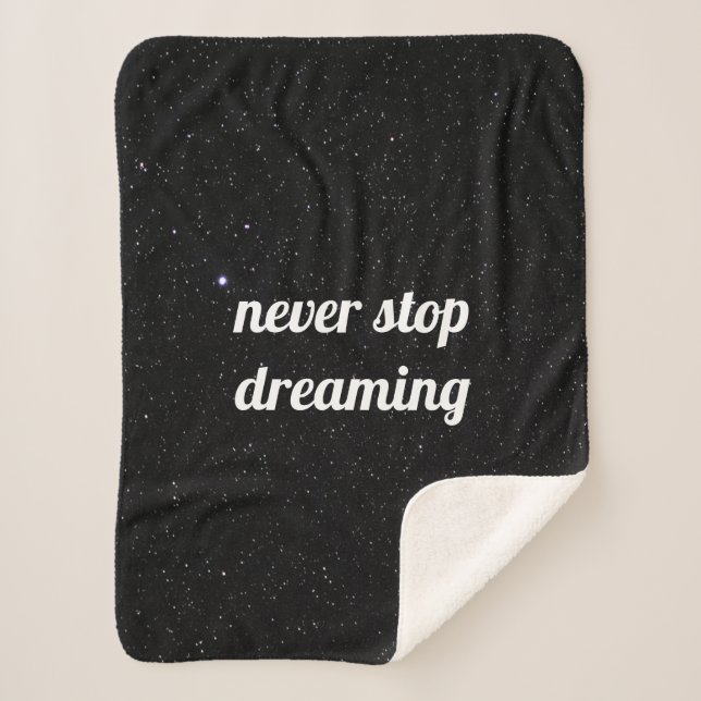 Cobertor Sherpa Céu Noturno com Estrelas Citação Sherpa Blanket (Frente)