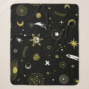 Cobertor Sherpa Céu noturno: padrão cosmico perfeito.