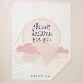 Cobertor Sherpa Céu obrigado para você | Nuvens cor-de-rosa e neut
