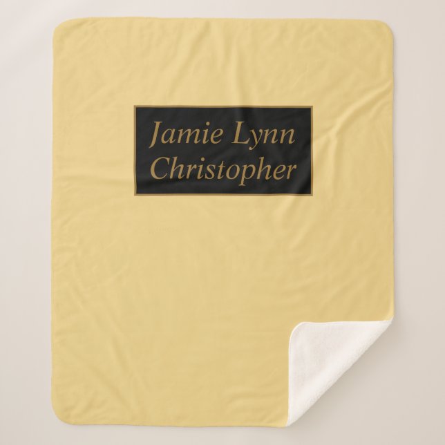 Cobertor Sherpa Champanhe com nomes de Casais Dourados (Frente)