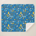 Cobertor Sherpa Chanukah Celebrando Estrelas Judaicas Gelt Flocos<br><div class="desc">Quando as noites de Chanukah ficam frias enquanto você está sentado ao redor da casa comendo latas,  tocando sonho,  e vendo as velas queimarem,  este cobertor de velinha Chaunkah vai mantê-lo quente. Disponível em 3 tamanhos</div>